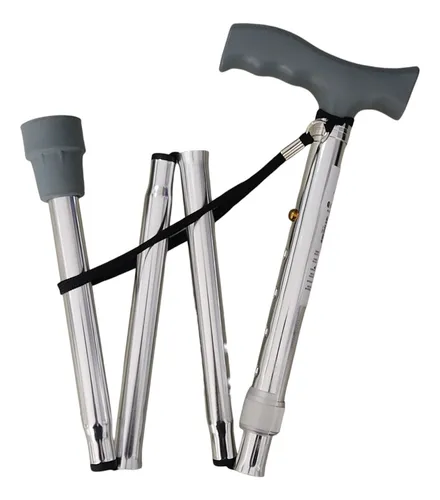 Baston Plegable Empuñadura en T Color CROMO