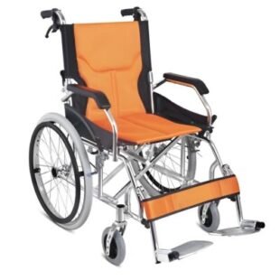 Silla de Ruedas NARANJA en ALUMINIO FRENO ACOMPAÑANTE HC