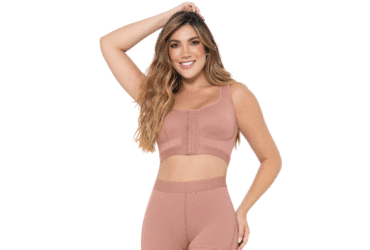 BRASIER CON CORRECTOR DE POSTURA Y BROCHES EN FRENTE COCOA TALLA M34