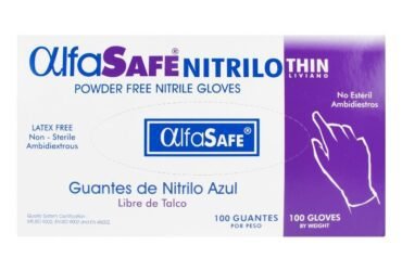 GUANTE NITRILO ALFA LIV.AZUL T.M 100 UND