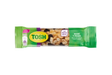 BARRA DE CEREAL TOSH MANI Y PASAS 23 GR