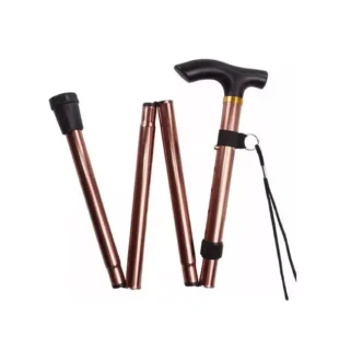 BASTON PLEGABLE CON EMPUÑADURA EN T COLOR BRONCE
