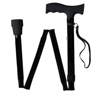 BASTON PLEGABLE CON EMPUÑADURA EN T COLOR NEGRO LOWE