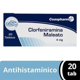 CLORFENIRAMINA 4 MG 20 TABLETAS COA
