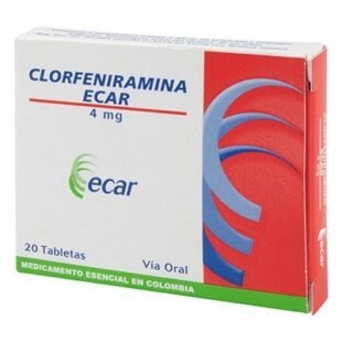 CLORFENIRAMINA 4 MG 20 TABLETAS EC