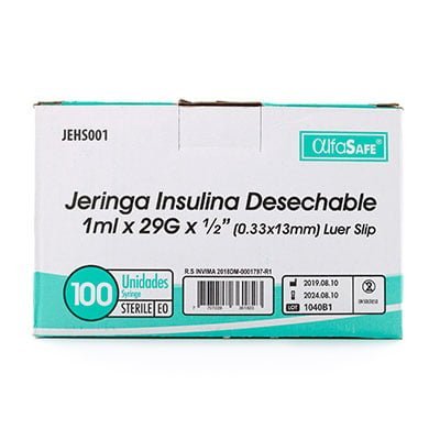 JERINGA ALFA INS.1 CC 29G X1/2 13MM 100U