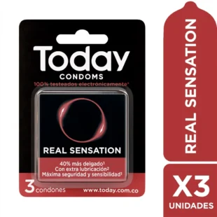 PRESERVATIVO TODAY REAL SENSATION X 3 UNIDADES