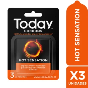 PRESERVATIVO TODAY HOT SENSATION X 3 UNIDADES