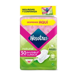 TOALLAS NOSOTRAS NATURAL INVISIBLE CLASICA TELA 30 UND