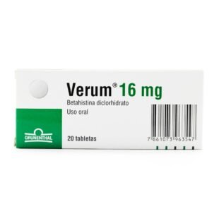 VERUM 16 MG 20 TABLETAS (A)(3%+)