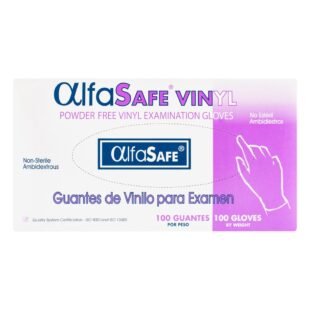 GUANTE EXAMEN VINILO ALFA T.M 100 UND