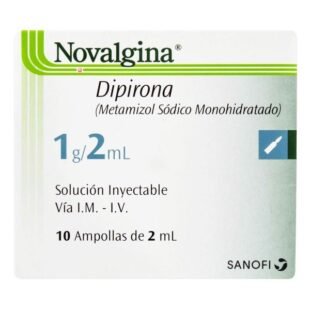 Novalgina Dipirona Sódica 2 ml Caja x 10 Ampollas