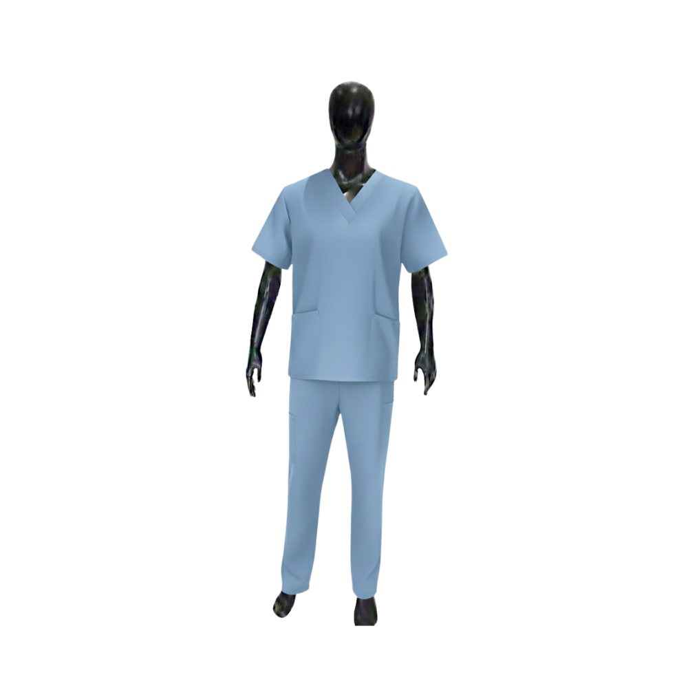 UNIFORME CUELLO V TEXTILIA AZUL PETROLEO TALLA L