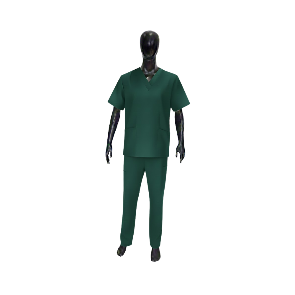 UNIFORME CUELLO V TEXTILIA VERDE NACIONAL TALLA S