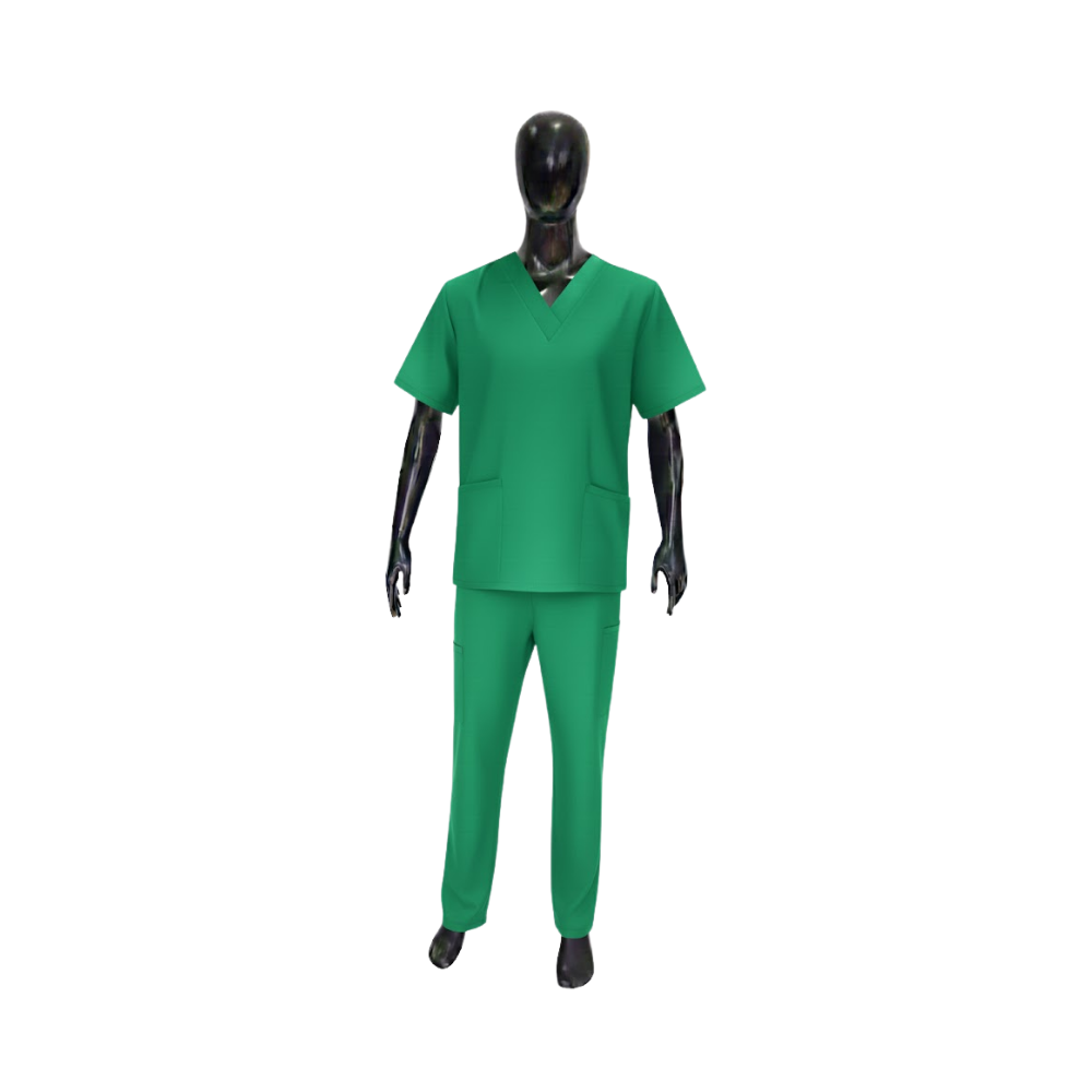 UNIFORME CUELLO V TEXTILIA VERDE NACIONAL TALLA XXL