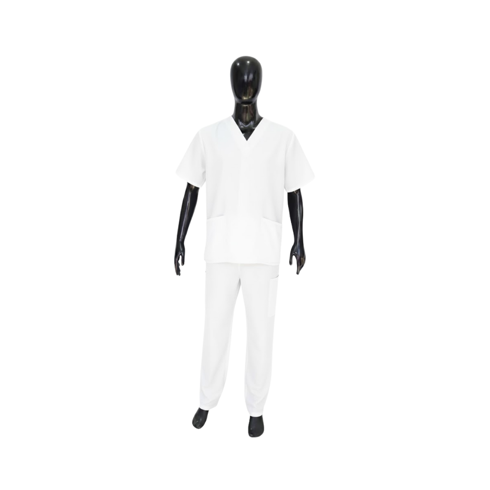 UNIFORME CUELLO V TEXTILIA BLANCO TALLA M