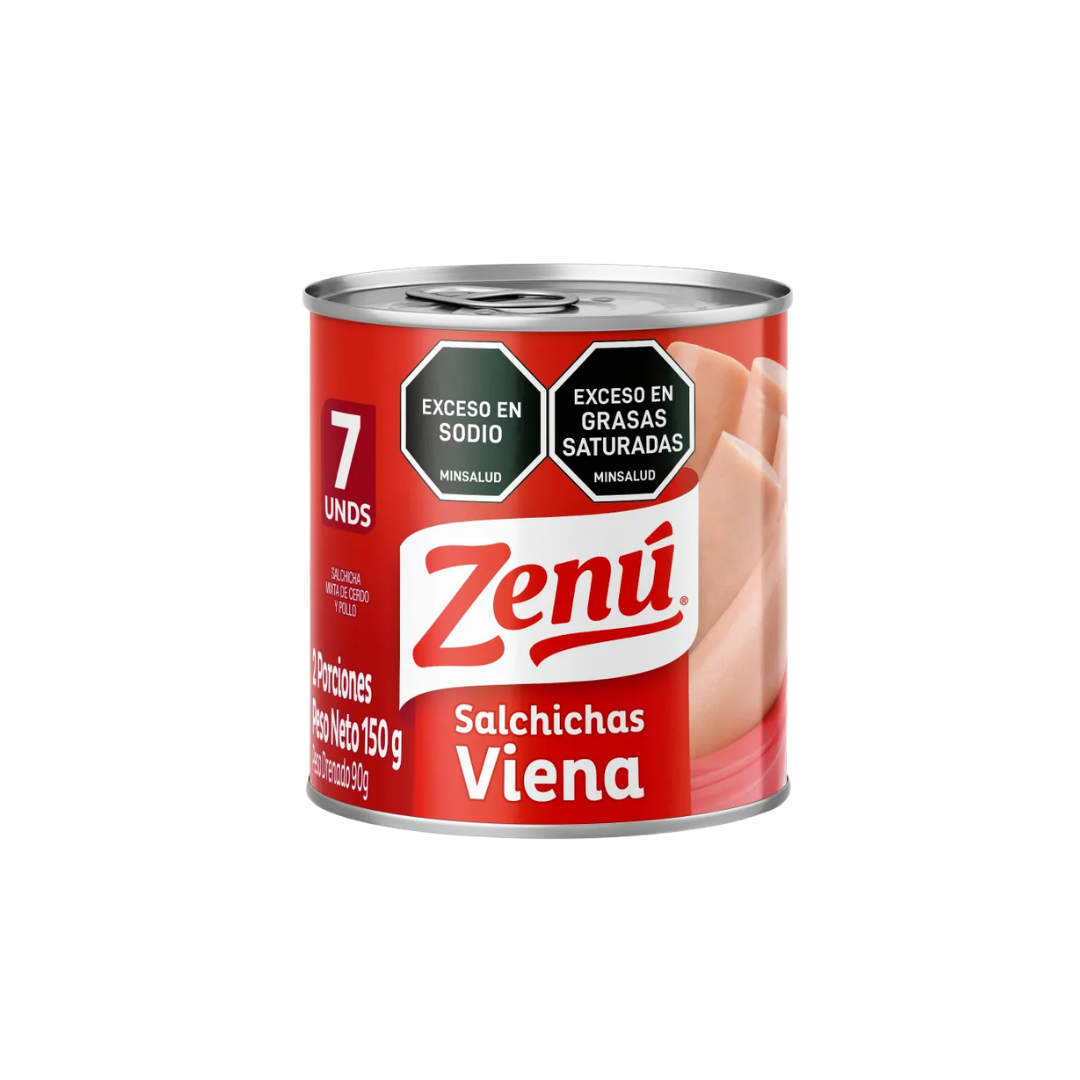 SALCHICHA VIENA ZENU 150 GR X 7 UNDS