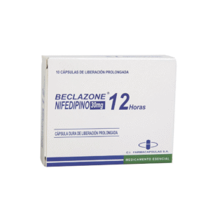 BECLAZONE 30 MG X 10 CAPSULAS NIFEDIPINO