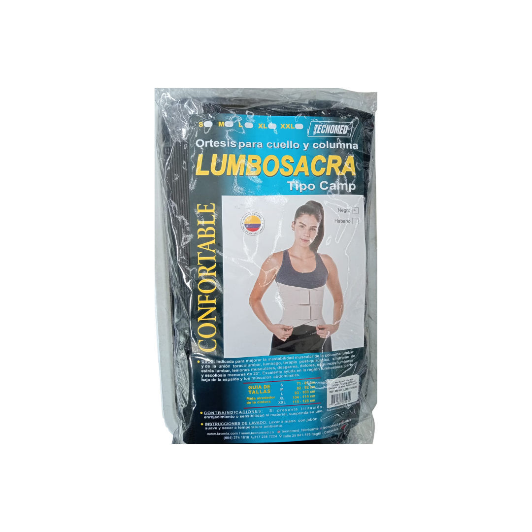 FAJA LUMBOSACRA TIPO CAMP TALLA M TCMED NEGRO