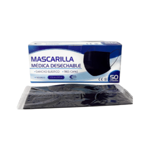 MASCARILLA MEDICA DESECHABLE NEGRA  X 50 UND ZIBOJECT