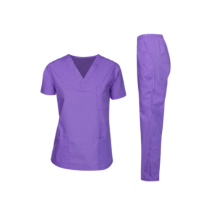 UNIFORME CUELLO V TEXTILIA  LILA TALLA M