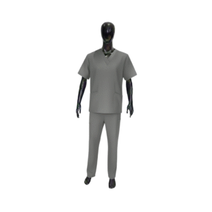 UNIFORME CUELLO V TEXTILIA GRIS OSCURO TALLA M