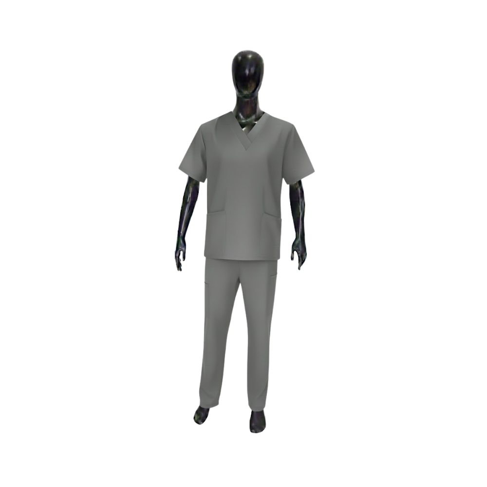 UNIFORME CUELLO V TEXTILIA GRIS OSCURO TALLA M