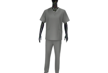 UNIFORME CUELLO V TEXTILIA GRIS OSCURO TALLA S