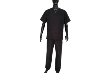 UNIFORME CUELLO V TEXTILIA NEGRO TALLA M