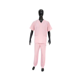 UNIFORME CUELLO V TEXTILIA ROSADO PASTEL XL