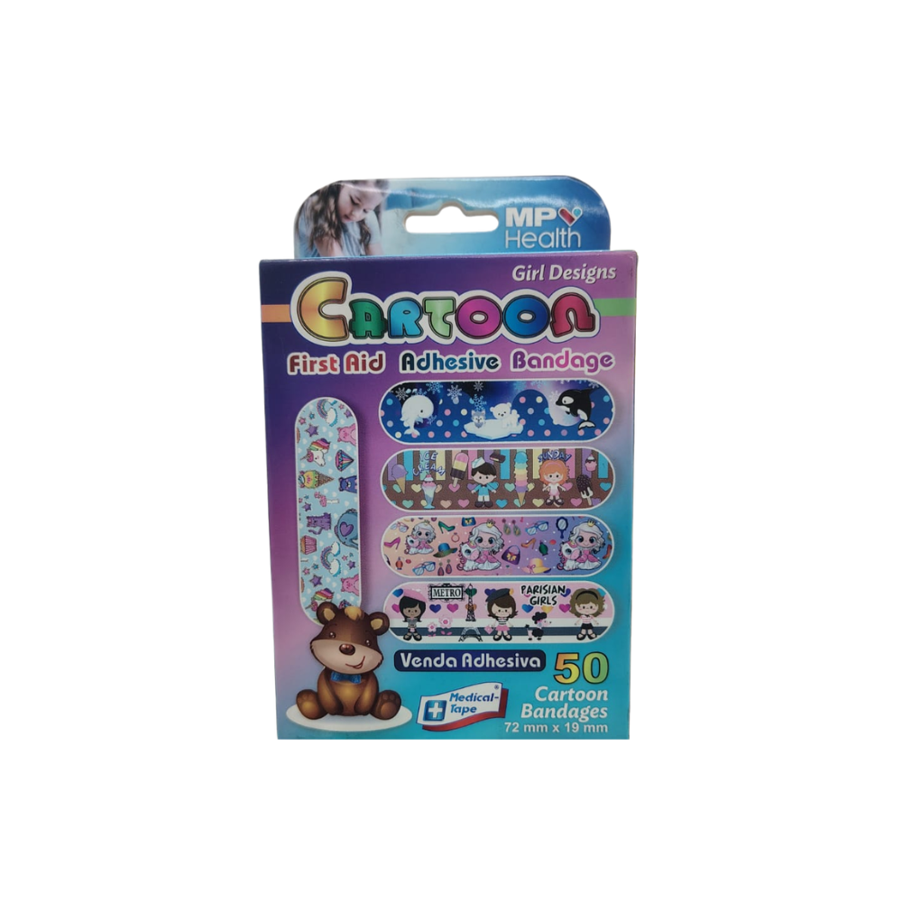 CURAS ADHESIVAS CARTOON NIÑA X 50UNI PROMEDICAL