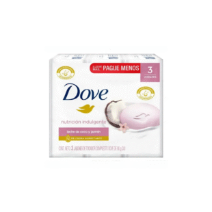 3 JAB.DOVE LECHE DE COCO 90 GR