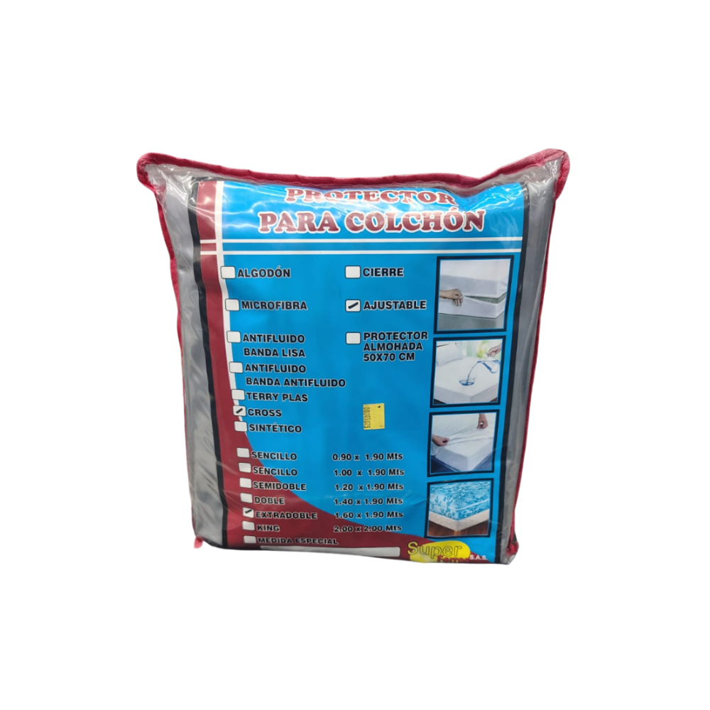 PROTECTOR COLCHON CROSS CIERRE 1.20X1.90X25 S/ALM